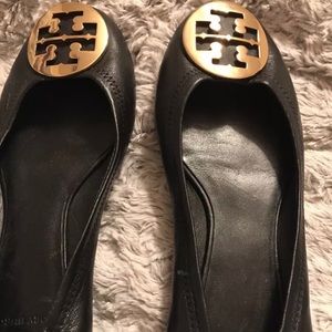 Tory Burch reva ballet flats size 9 black and gold
